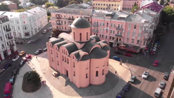 Kerk van de Tienden. Luchtfoto. Kiev Oekraïne — Stockvideo