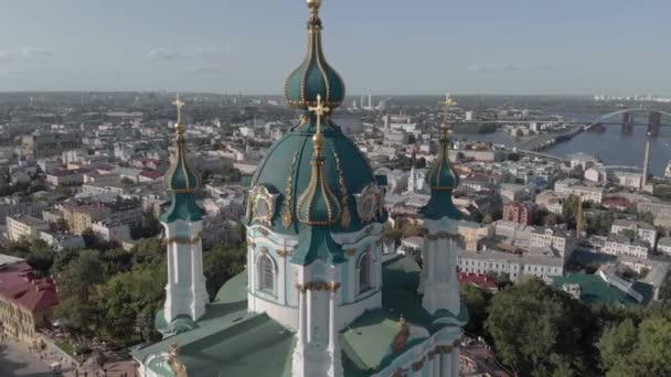 Vue aérienne de l'église St. Andrews de Kiev. Ukraine — Video