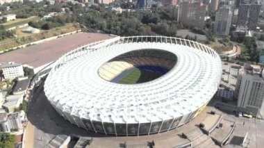 Ukrayna 'nın başkenti Kyiv' deki Olimpiyskiy Stadyumu. Havadan