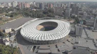Ukrayna 'nın başkenti Kyiv' deki Olimpiyskiy Stadyumu. Havadan