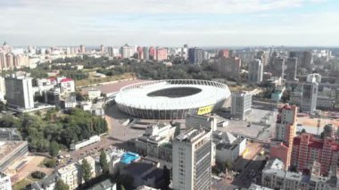 Ukrayna 'nın başkenti Kyiv' deki Olimpiyskiy Stadyumu. Havadan