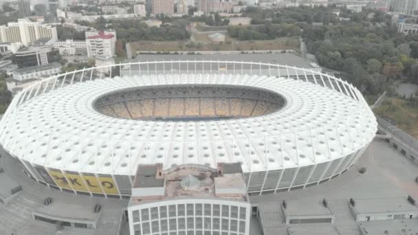 Olimpiyskiy stadium in Kyiv, Ukraine. Aerial — Stock Video