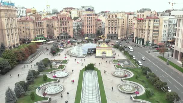 乌克兰基辅独立广场。迈丹空中景观 — 图库视频影像