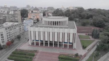Ukrayna 'nın Kyiv' deki Avrupa Meydanı 'ndaki evi. Ukrayna. Hava görünümü