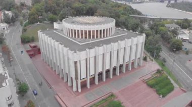 Ukrayna 'nın Kyiv' deki Avrupa Meydanı 'ndaki evi. Ukrayna. Hava görünümü