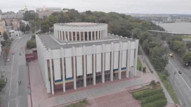 Ukrayna 'nın Kyiv' deki Avrupa Meydanı 'ndaki evi. Ukrayna. Hava görünümü