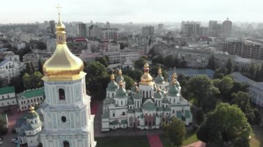 Ukrayna, Kyiv 'deki Aziz Sophias Katedrali. Hava görünümü