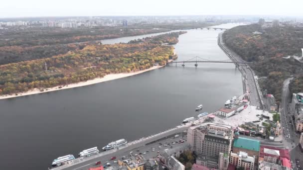 Rivière Dnipro. Kiev. Ukraine. Vue aérienne 
