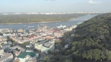Kyiv, Ukrayna. Podil Bölgesi. Hava görünümü