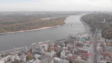 Kyiv, Ukrayna. Podil Bölgesi. Hava görünümü