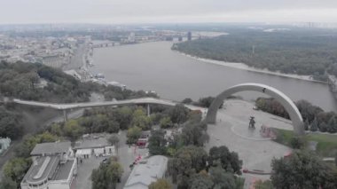 Kyiv, Ukrayna. Podil Bölgesi. Hava görünümü
