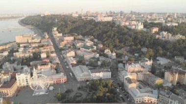 Kyiv, Ukrayna. Podil Bölgesi. Hava görünümü