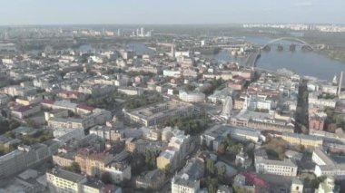 Kyiv, Ukrayna. Podil Bölgesi. Hava görünümü