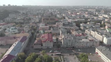 Kyiv, Ukrayna. Podil Bölgesi. Hava görünümü