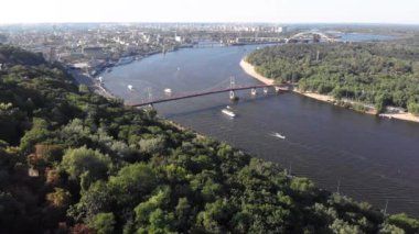 Kyiv, Ukrayna. Podil Bölgesi. Hava görünümü