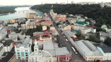 Kyiv, Ukrayna. Podil Bölgesi. Hava görünümü