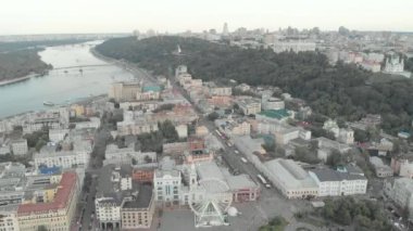 Kyiv, Ukrayna. Podil Bölgesi. Hava görünümü