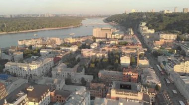 Kyiv, Ukrayna. Podil Bölgesi. Hava görünümü