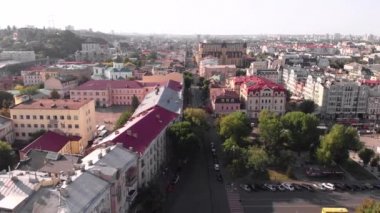 Kyiv, Ukrayna. Podil Bölgesi. Hava görünümü