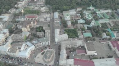 Kyiv, Ukrayna. Podil Bölgesi. Hava görünümü