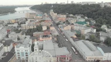 Kyiv, Ukrayna. Podil Bölgesi. Hava görünümü