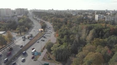 Kyiv, Ukrayna. Şehir manzaralı. Hava manzarası