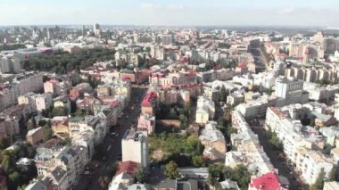 Kyiv, Ukrayna. Şehir manzaralı. Hava manzarası