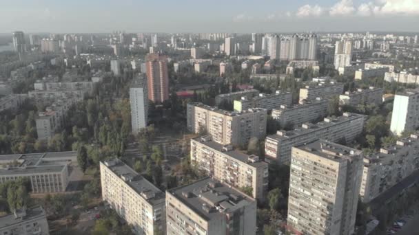 Kiev, Ucrania. Vista de la ciudad. Paisaje aéreo — Vídeo de stock