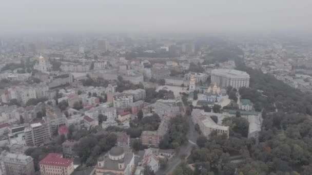 Kyjev, Ukrajina. Výhled na město. Letecká krajina — Stock video