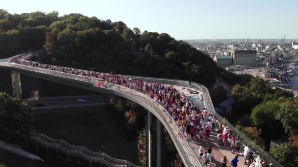 Κίεβο, Ουκρανία. Θέα στην πόλη. Εναέρια τοπίο — Αρχείο Βίντεο