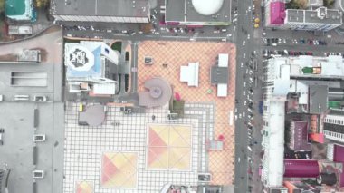 Kyiv, Ukrayna. Şehir manzaralı. Hava manzarası