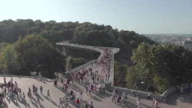 Kyiv, Ukrayna. Şehir manzaralı. Hava manzarası