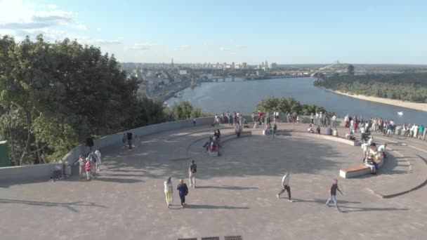 Kiev, Ucrania. Vista de la ciudad. Paisaje aéreo — Vídeos de Stock