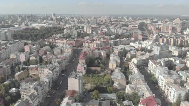 Kiev, Ucrania. Vista de la ciudad. Paisaje aéreo — Vídeo de stock