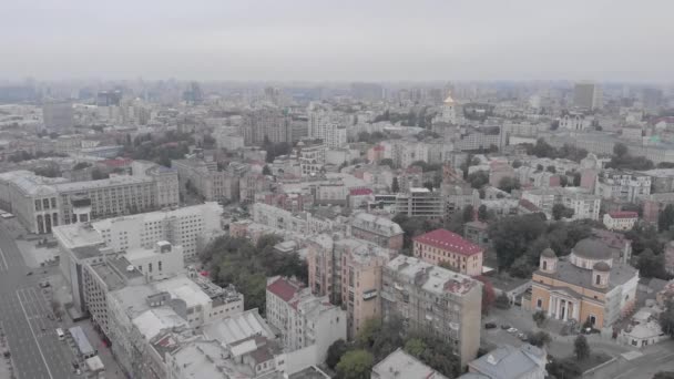 Kiev, Ucrania. Vista de la ciudad. Paisaje aéreo — Vídeos de Stock