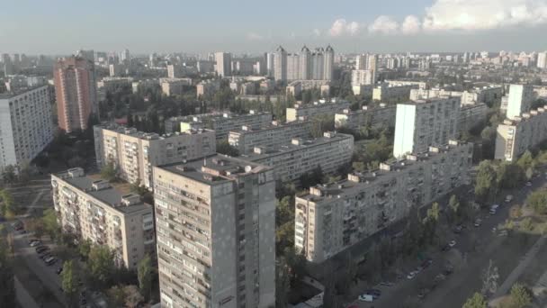 Kijev, Ukrajna. Városi kilátás. Légi táj — Stock videók