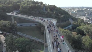 Kyiv, Ukrayna. Şehir manzaralı. Hava manzarası