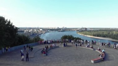Kyiv, Ukrayna. Şehir manzaralı. Hava manzarası