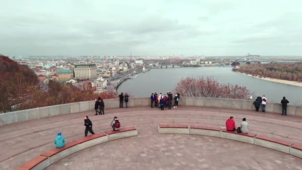 Kiev, Ucraina. Vista sulla città. Paesaggio aereo — Video Stock