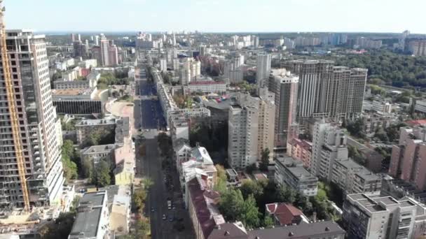 Kyjev, Ukrajina. Výhled na město. Letecká krajina — Stock video