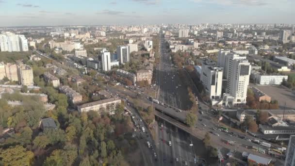 Kyjev, Ukrajina. Výhled na město. Letecká krajina — Stock video