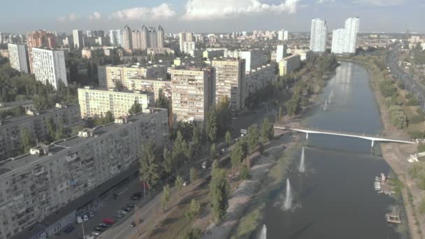 Kiev, Ucrânia. Vista da cidade. Paisagem aérea — Vídeo de Stock