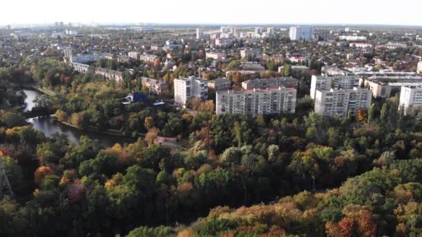 Kiev, Ucrânia. Vista da cidade. Paisagem aérea — Vídeo de Stock