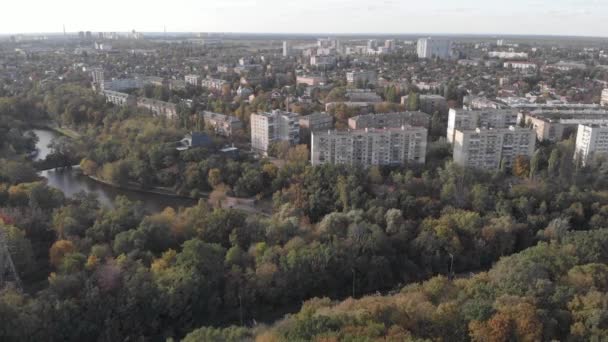 Kiev, Ucrânia. Vista da cidade. Paisagem aérea — Vídeo de Stock