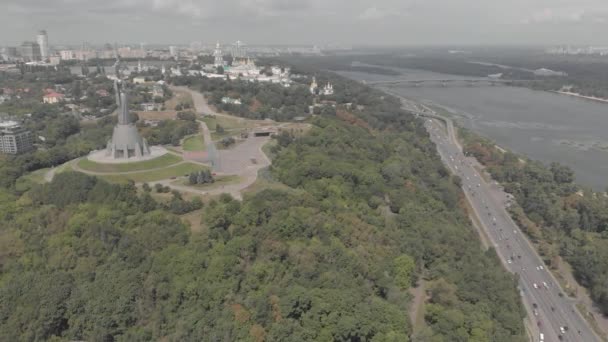 Kyiv, Ukrayna. Şehir manzaralı. Hava manzarası — Stok video