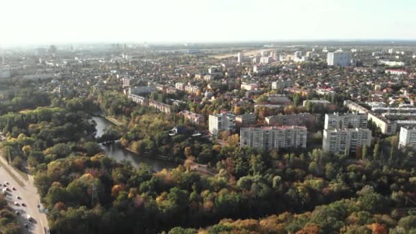 ウクライナのキエフ。市街地の眺め。空中風景 — ストック動画