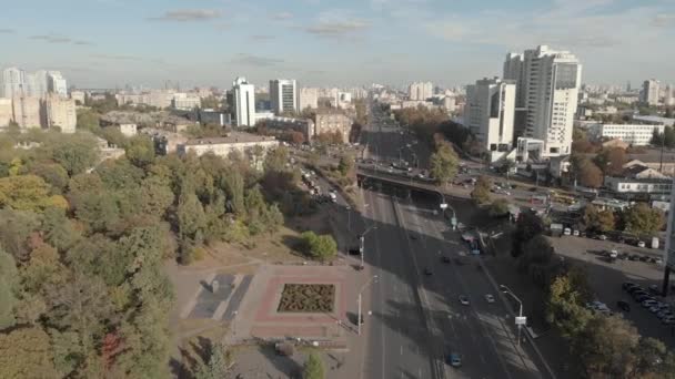 Kiev, Ucraina. Vista sulla città. Paesaggio aereo — Video Stock