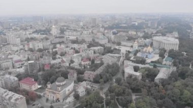 Kyiv, Ukrayna. Şehir manzaralı. Hava manzarası