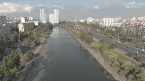 Kyiv, Ukrayna. Şehir manzaralı. Hava manzarası — Stok video