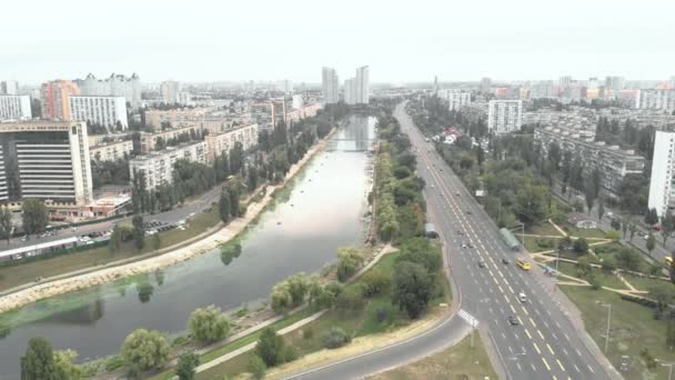 Kiev, Ukraine. Vue sur la ville. Paysage aérien — Video